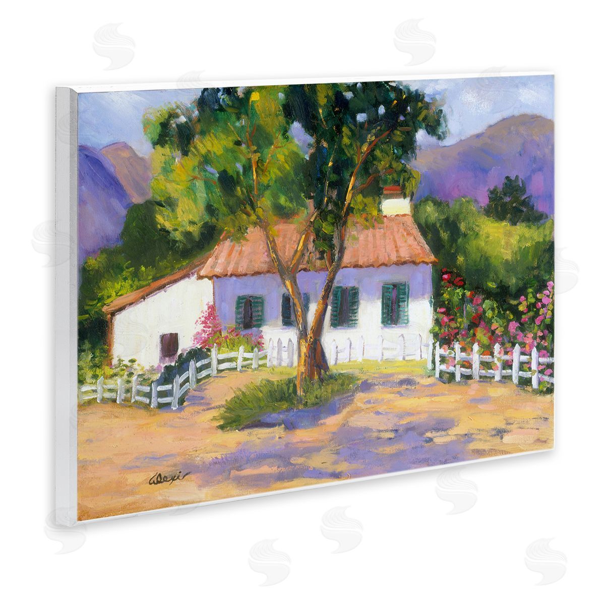 Alexi Fine Cottage Nature Painting Wall Plaque Artside_