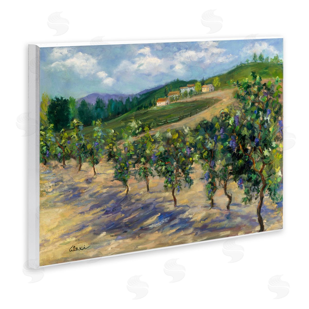 Alexi Fine Rural Vineyard Painting Wall Plaque Artside_