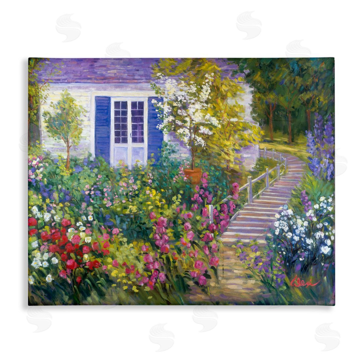 Alexi Fine Garden Cottage House Canvas Wall Art