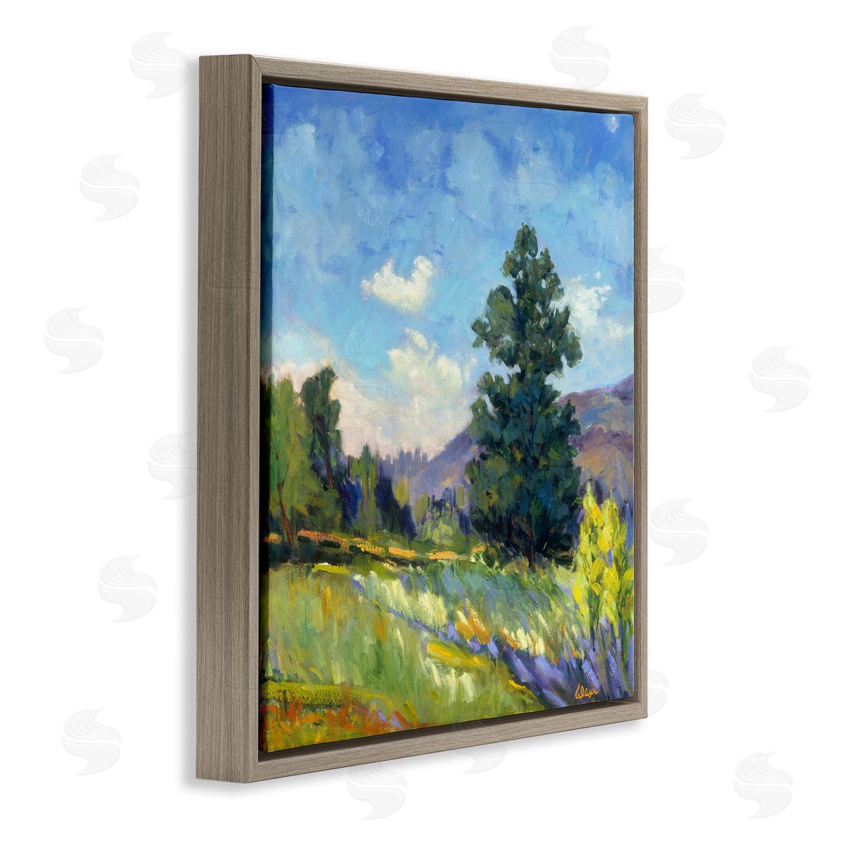 Alexi Fine Rural Nature Painting Brown Floater Frame Canvas Artside_