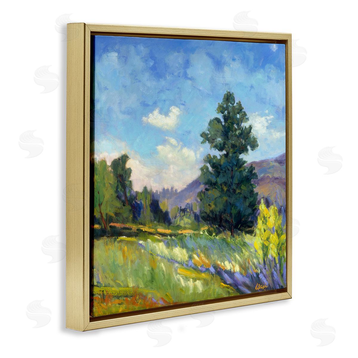 Alexi Fine Rural Nature Painting Gold Floater Frame Canvas Artside_