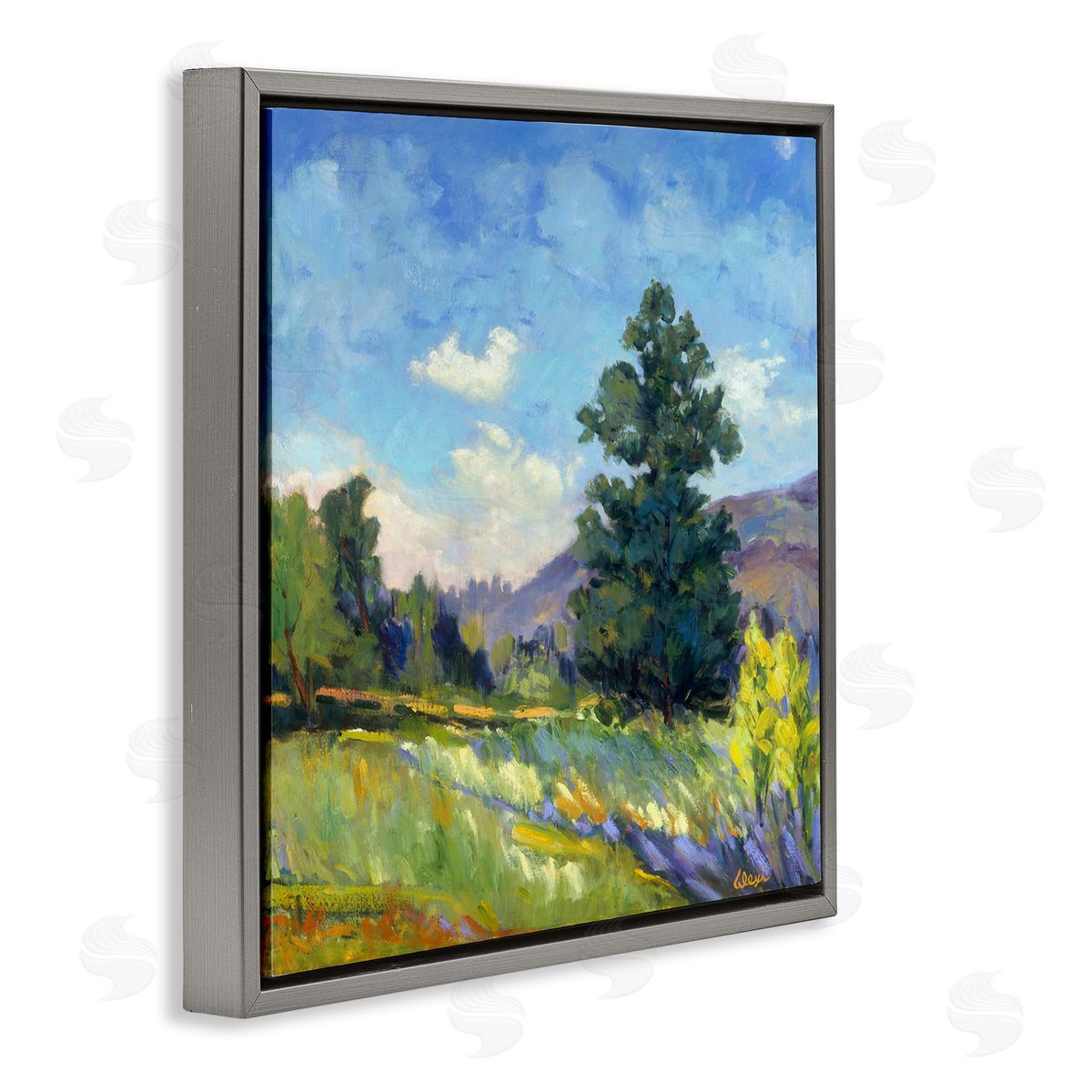 Alexi Fine Rural Nature Painting Gray Floater Frame Canvas Artside_