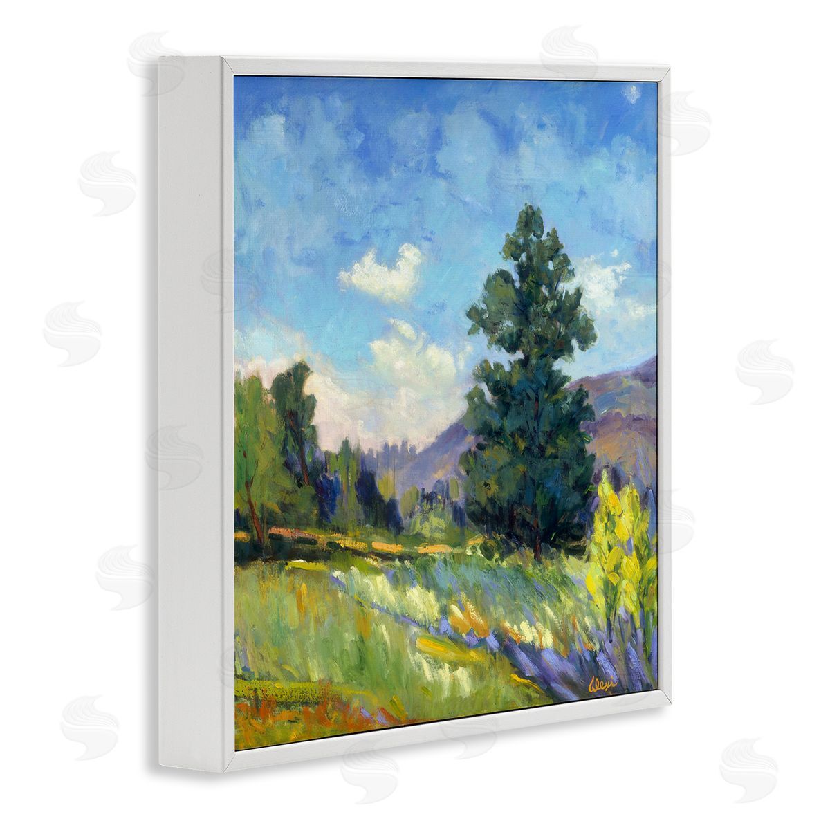 Alexi Fine Rural Nature Painting White Framed Giclee Wall Artside_