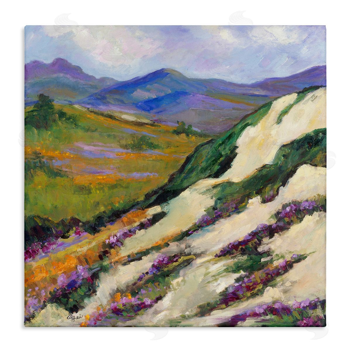 Alexi Fine Purple Mountains Landscape Canvas Wall Art