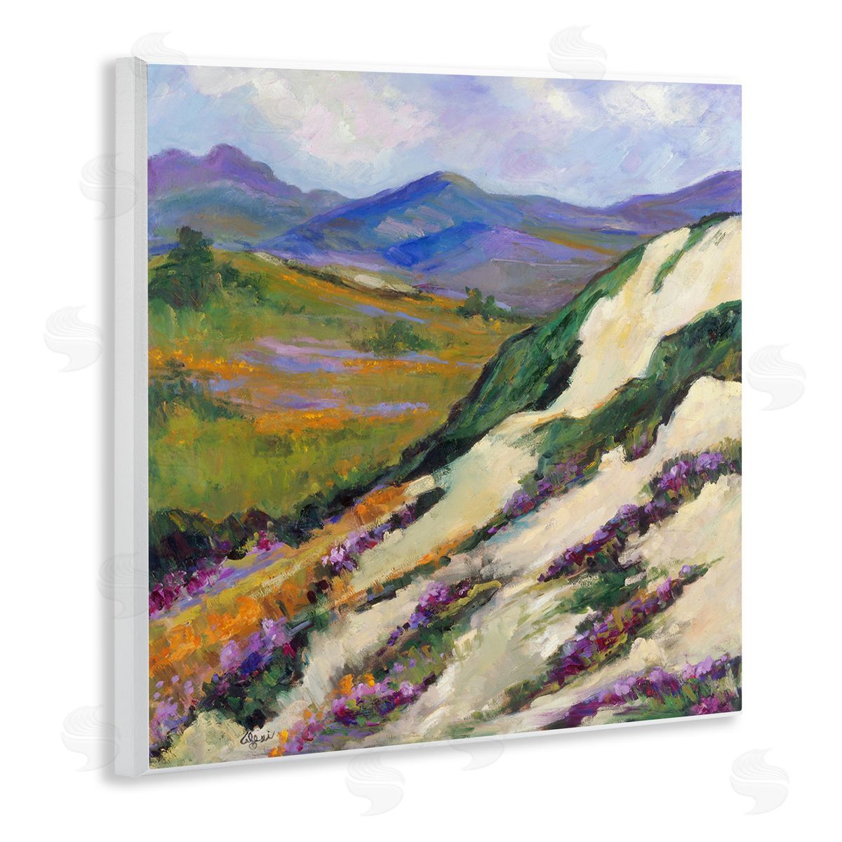 Alexi Fine Purple Mountains Landscape Wall Plaque Artside_