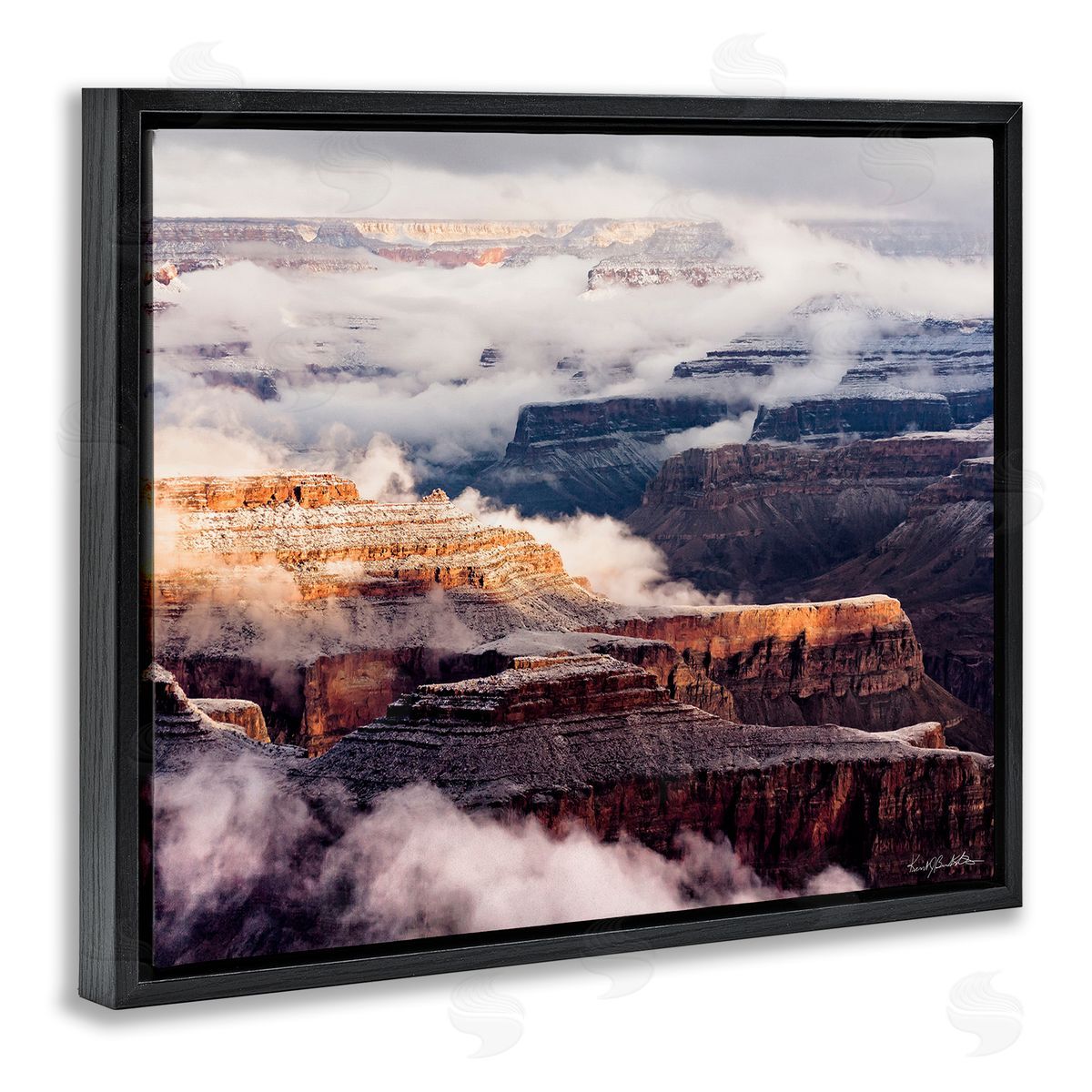 Kent Burkhardsmeier Clouds & Mesa Scenery Black Floater Frame Canvas Artside_