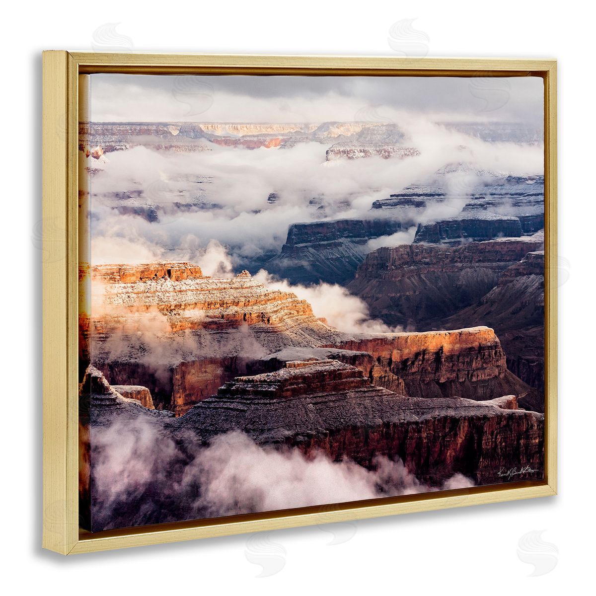 Kent Burkhardsmeier Clouds & Mesa Scenery Gold Floater Frame Canvas Artside_