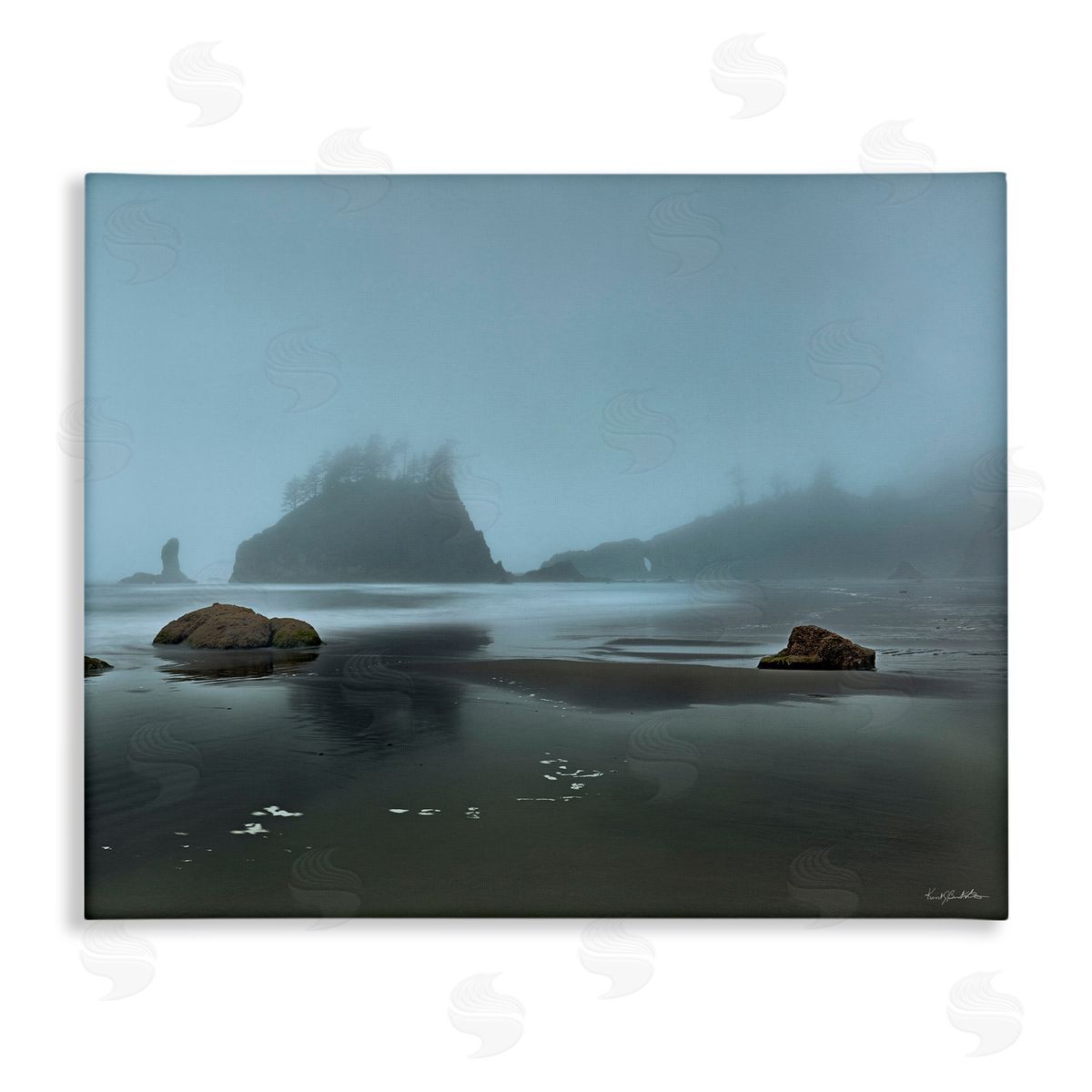 Kent Burkhardsmeier Foggy Shore Landscape Canvas Wall Art