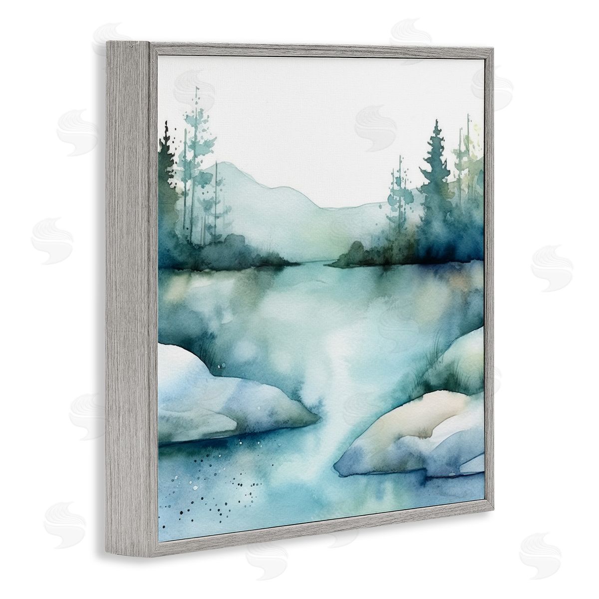 Andrea Haase Secret Embrace Landscape Gray Framed Giclee Wall Artside_