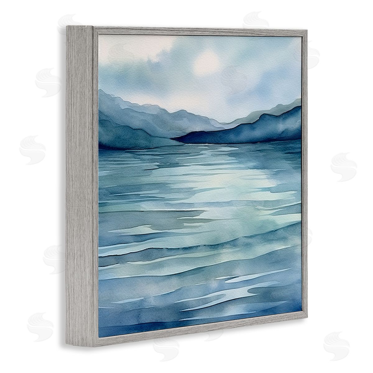 Andrea Haase Endless Waters Landscape Gray Framed Giclee Wall Artside_