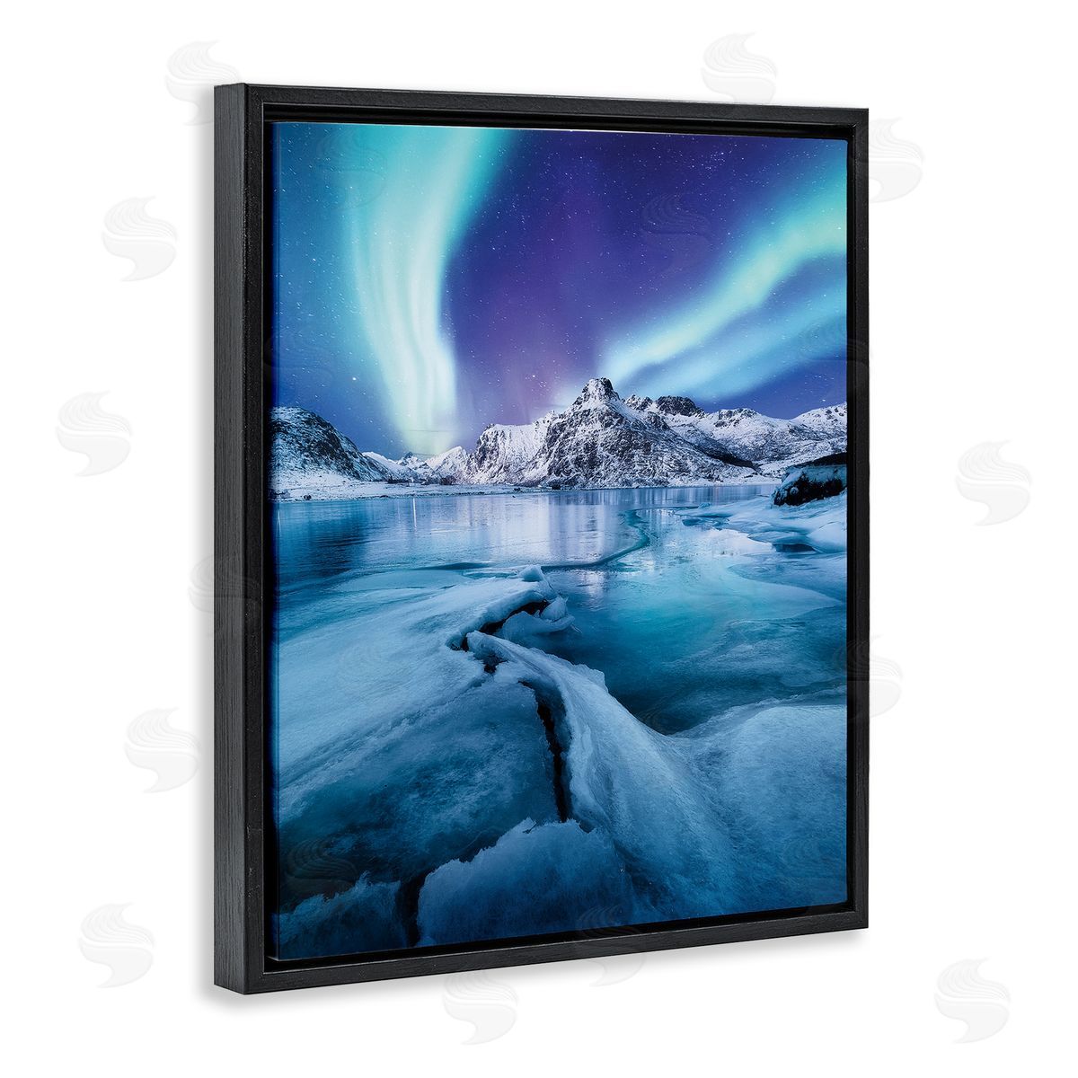 Incado Aurora Glaciers Photography Black Floater Frame Canvas Artside_