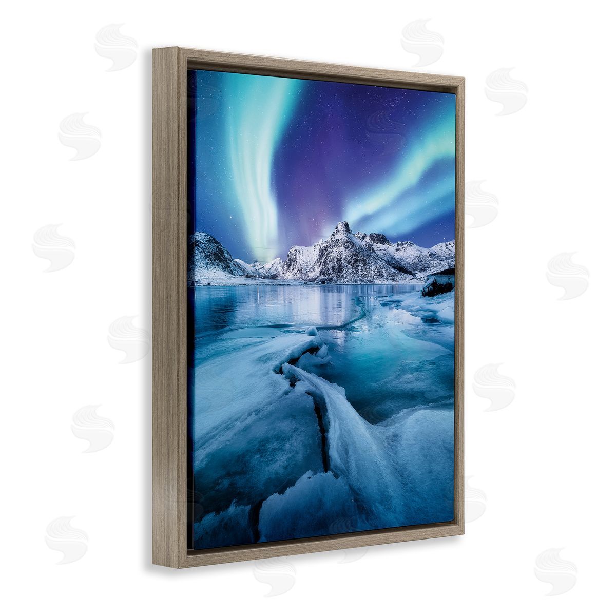 Incado Aurora Glaciers Photography Brown Floater Frame Canvas Artside_