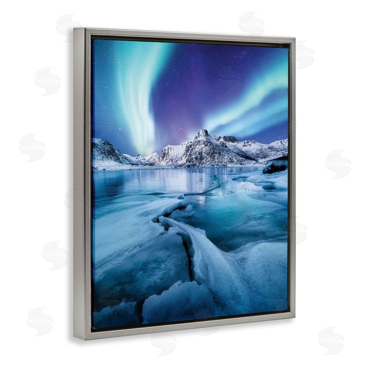 Incado Aurora Glaciers Photography Gray Floater Frame Canvas Artside_