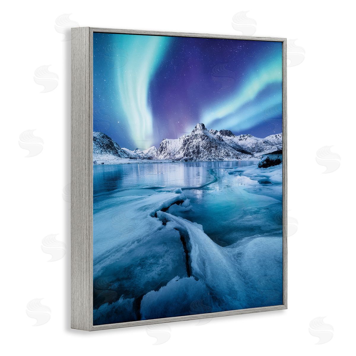 Incado Aurora Glaciers Photography Gray Framed Giclee Wall Artside_