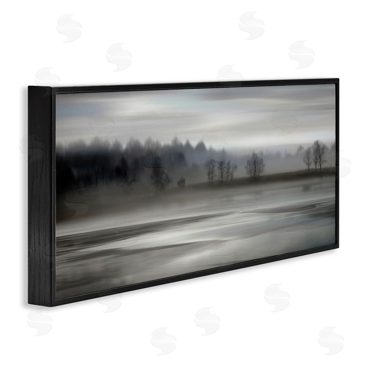 Grey Nature Landscape Black Frame Print Wall Art, Home Decor by Madeline Clark