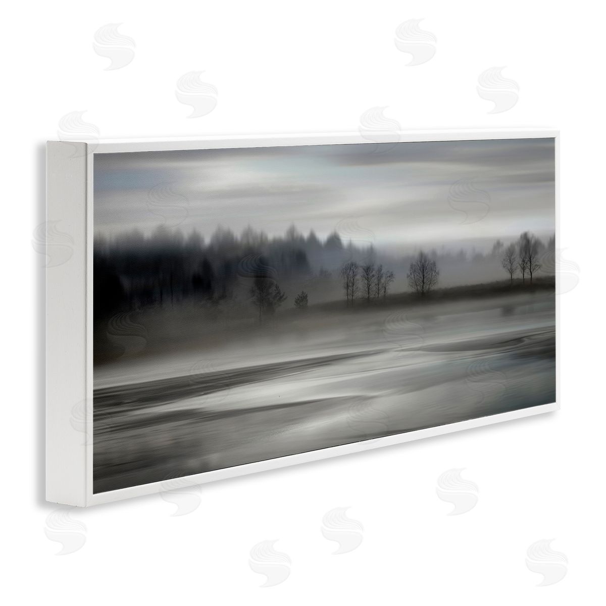 Grey Nature Landscape White Frame Print Wall Art, Home Decor by Madeline Clark