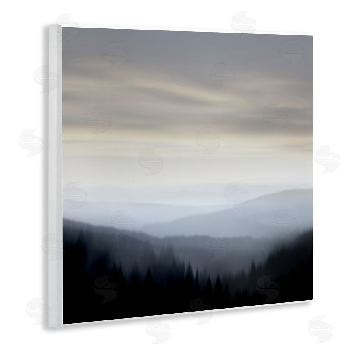 Madeline Clark Grey Mountain Range Wall Plaque Artside_