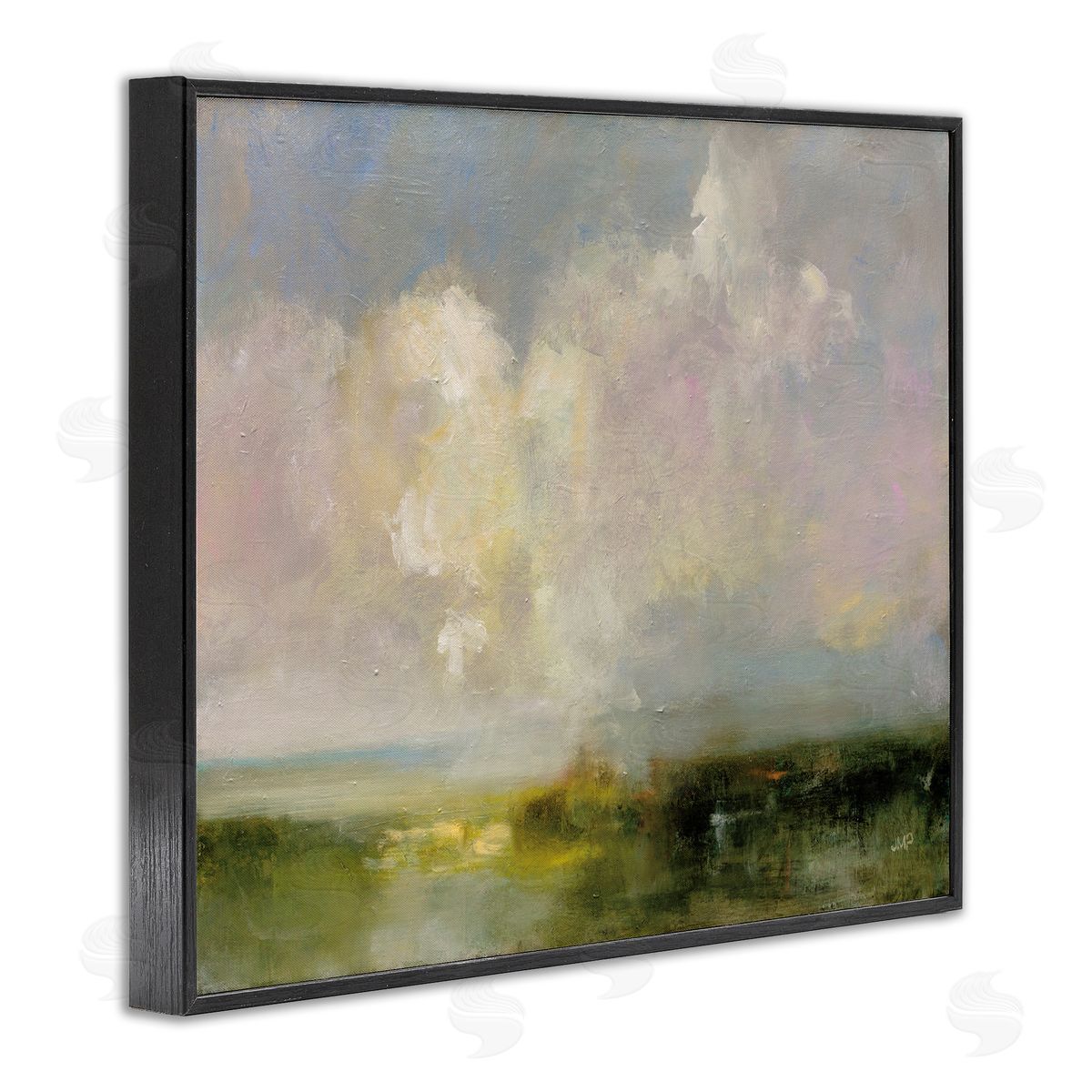 Abstract Clouds Painting Black Frame Print Wall Art, Home Decor by Julia Purinton
