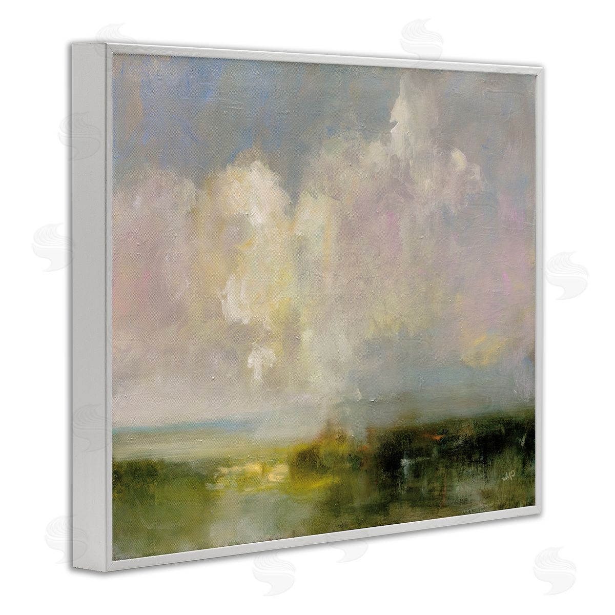 Abstract Clouds Painting White Frame Print Wall Art, Home Decor by Julia Purinton