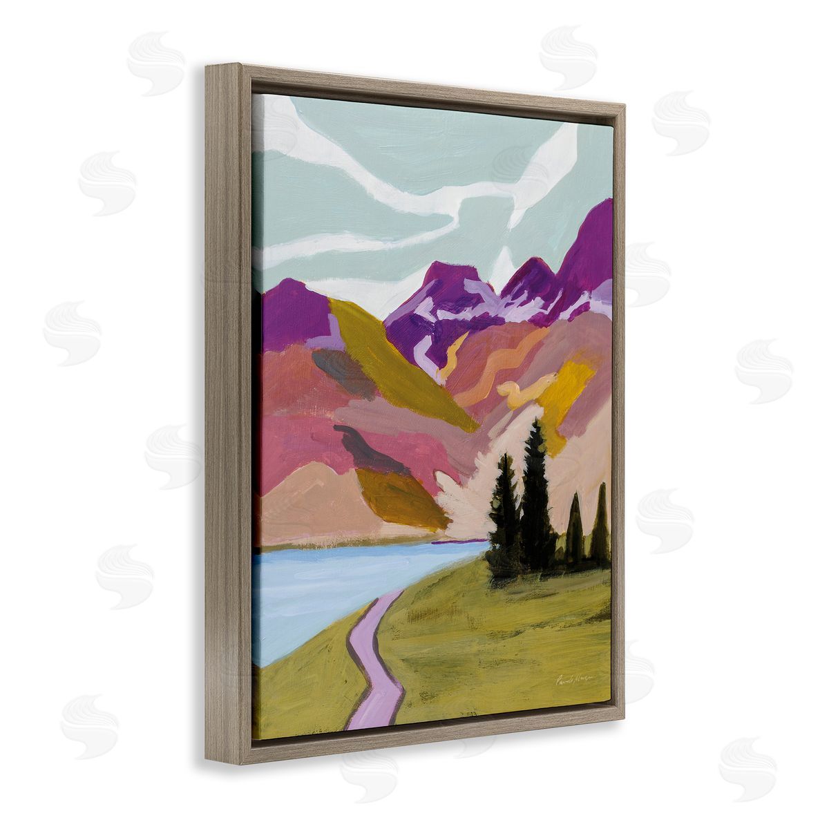 Pamela Munger Modern Mountains Landscape Brown Floater Frame Canvas Artside_