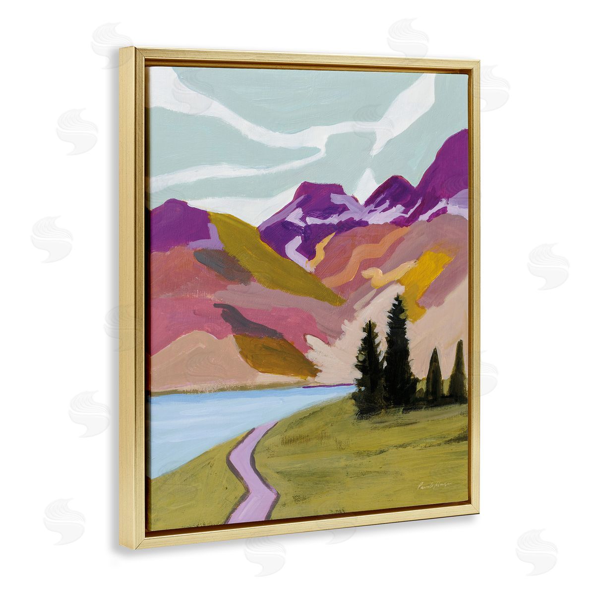 Pamela Munger Modern Mountains Landscape Gold Floater Frame Canvas Artside_