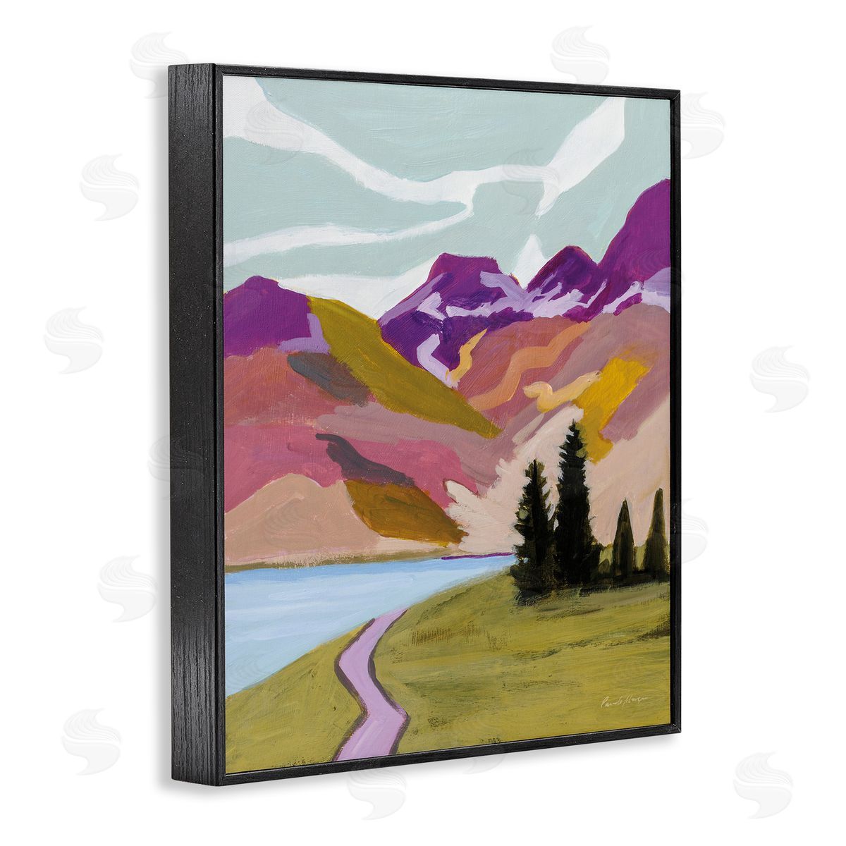 Pamela Munger Modern Mountains Landscape Black Framed Giclee Wall Artside_