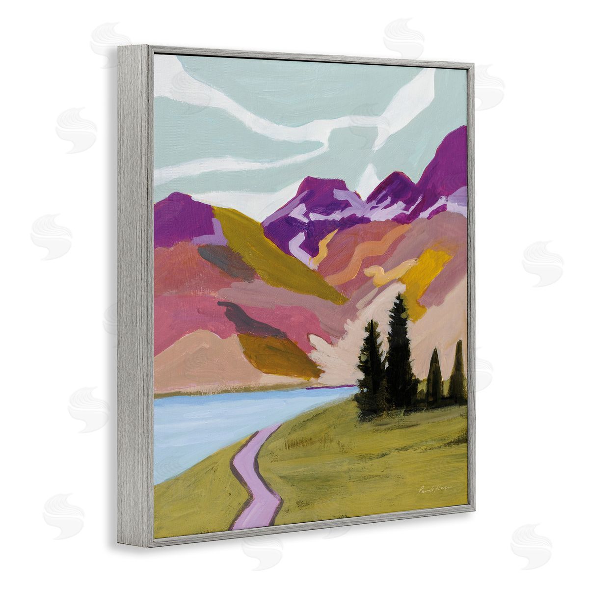 Pamela Munger Modern Mountains Landscape Gray Framed Giclee Wall Artside_