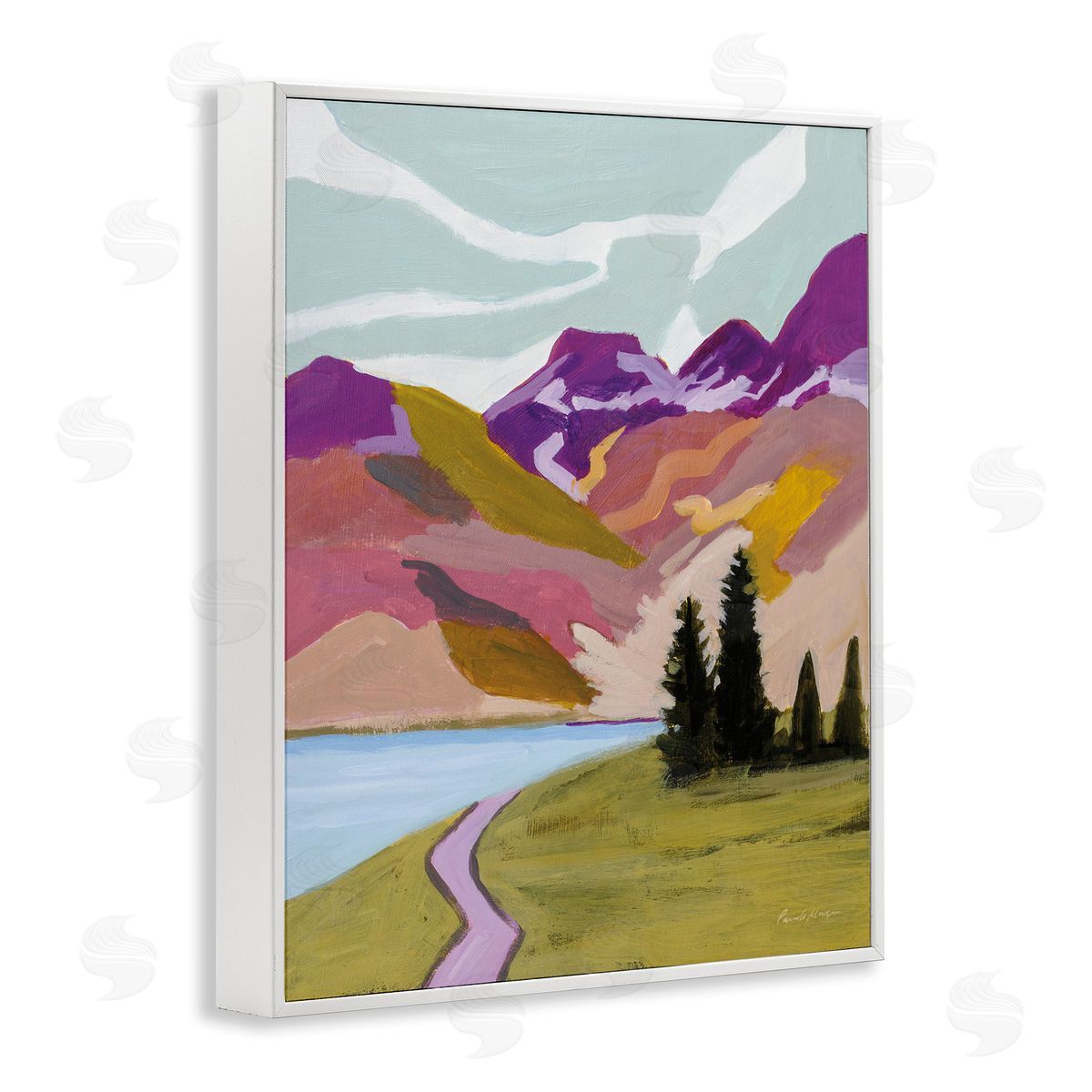Pamela Munger Modern Mountains Landscape White Framed Giclee Wall Artside_