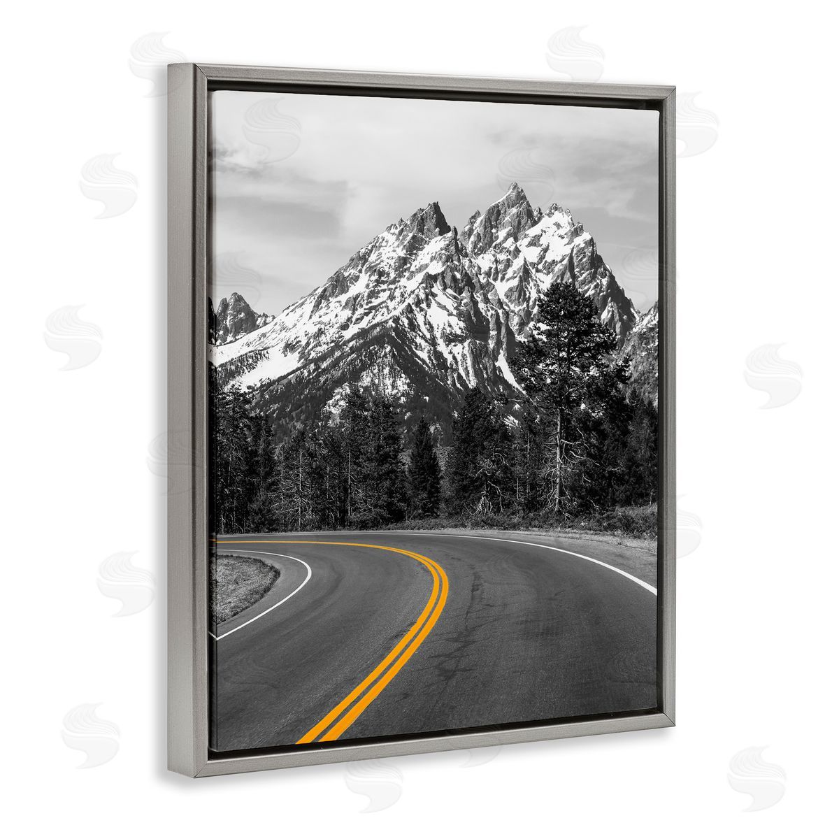 Daniel Sproul Mountain Highway Road Gray Floater Frame Canvas Artside_