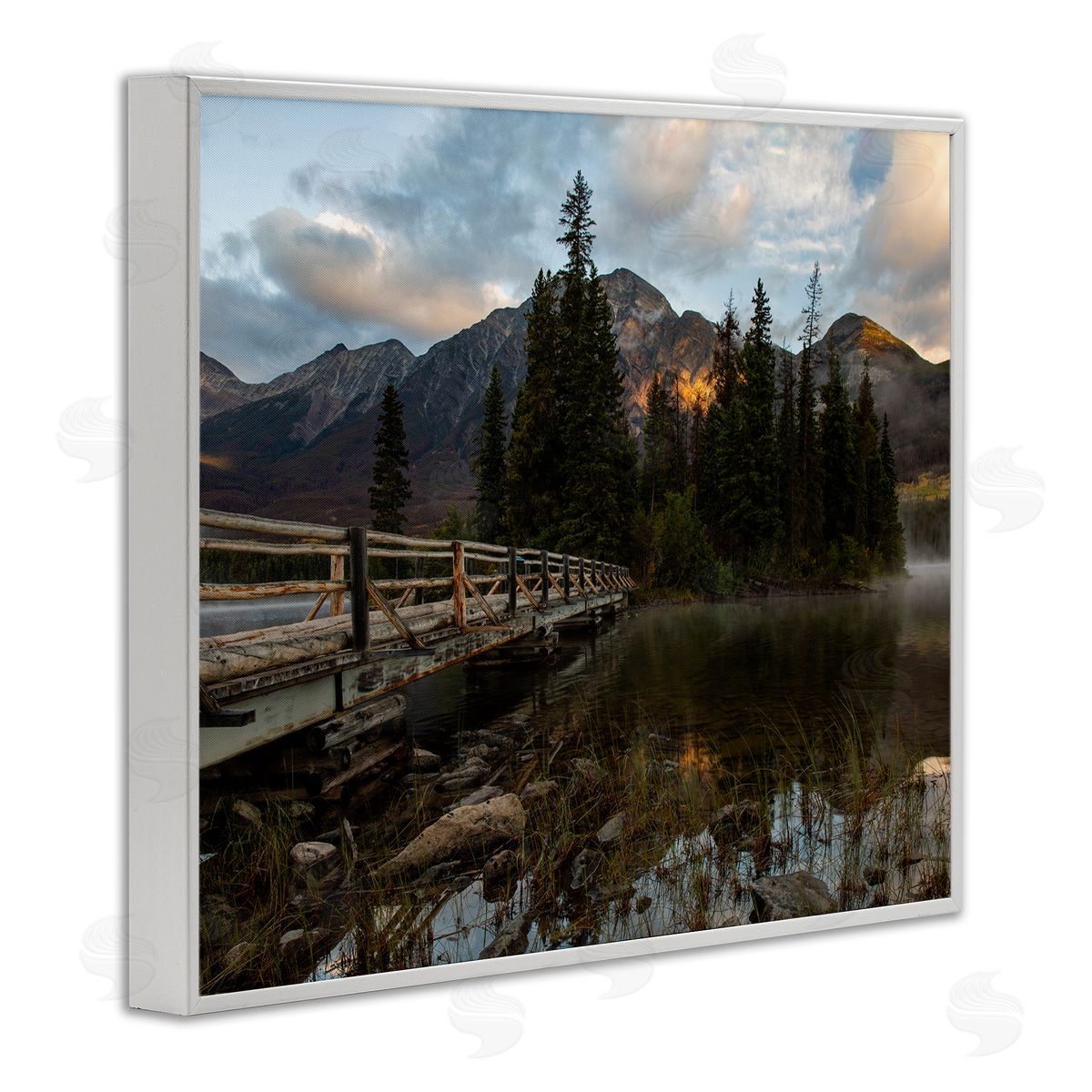 Daniel Sproul Forest Bridge Photography White Framed Giclee Wall Artside_