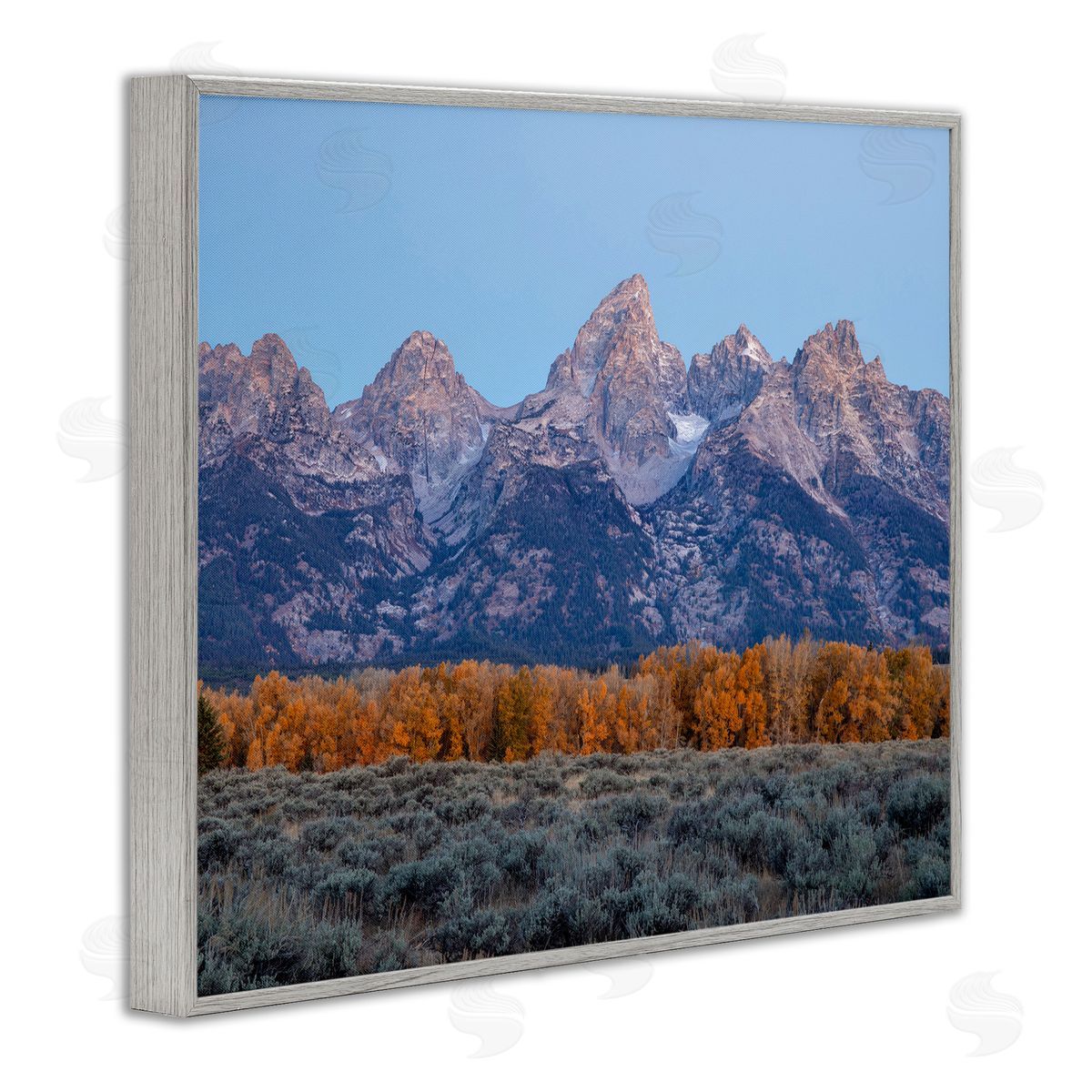 Daniel Sproul Mountain Peaks Scenery Gray Framed Giclee Wall Artside_