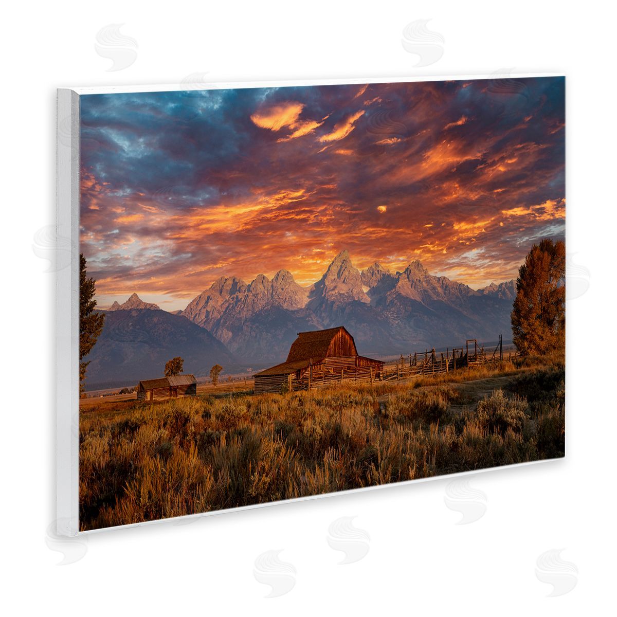 Daniel Sproul Mountain Cabin Sunset Wall Plaque Artside_