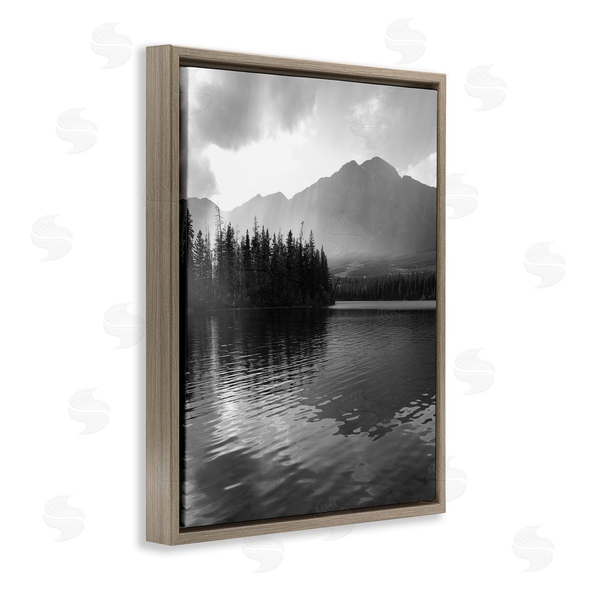 Daniel Sproul Lake Ripples Scenery Brown Floater Frame Canvas Artside_