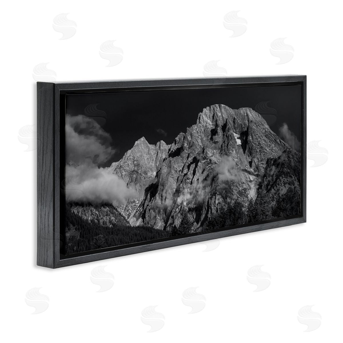 Daniel Sproul Dark Mountain Range Black Floater Frame Canvas Artside_