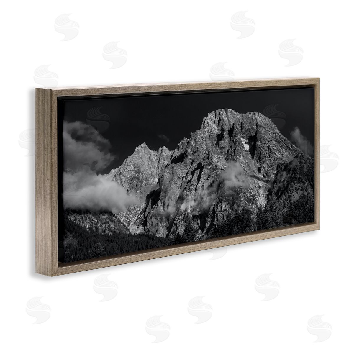 Daniel Sproul Dark Mountain Range Brown Floater Frame Canvas Artside_