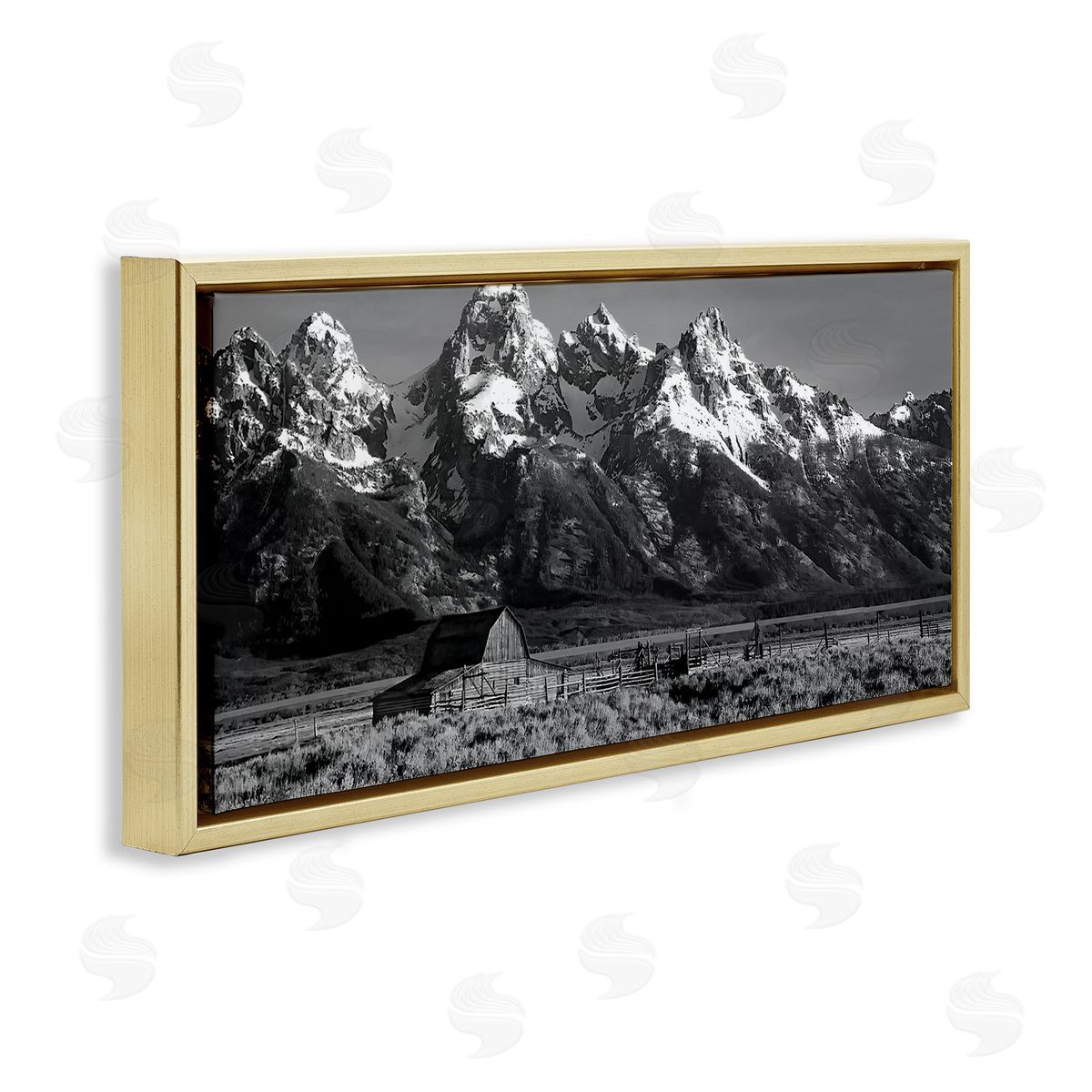 Steve Toole Rural Mountain Farm Gold Floater Frame Canvas Artside_