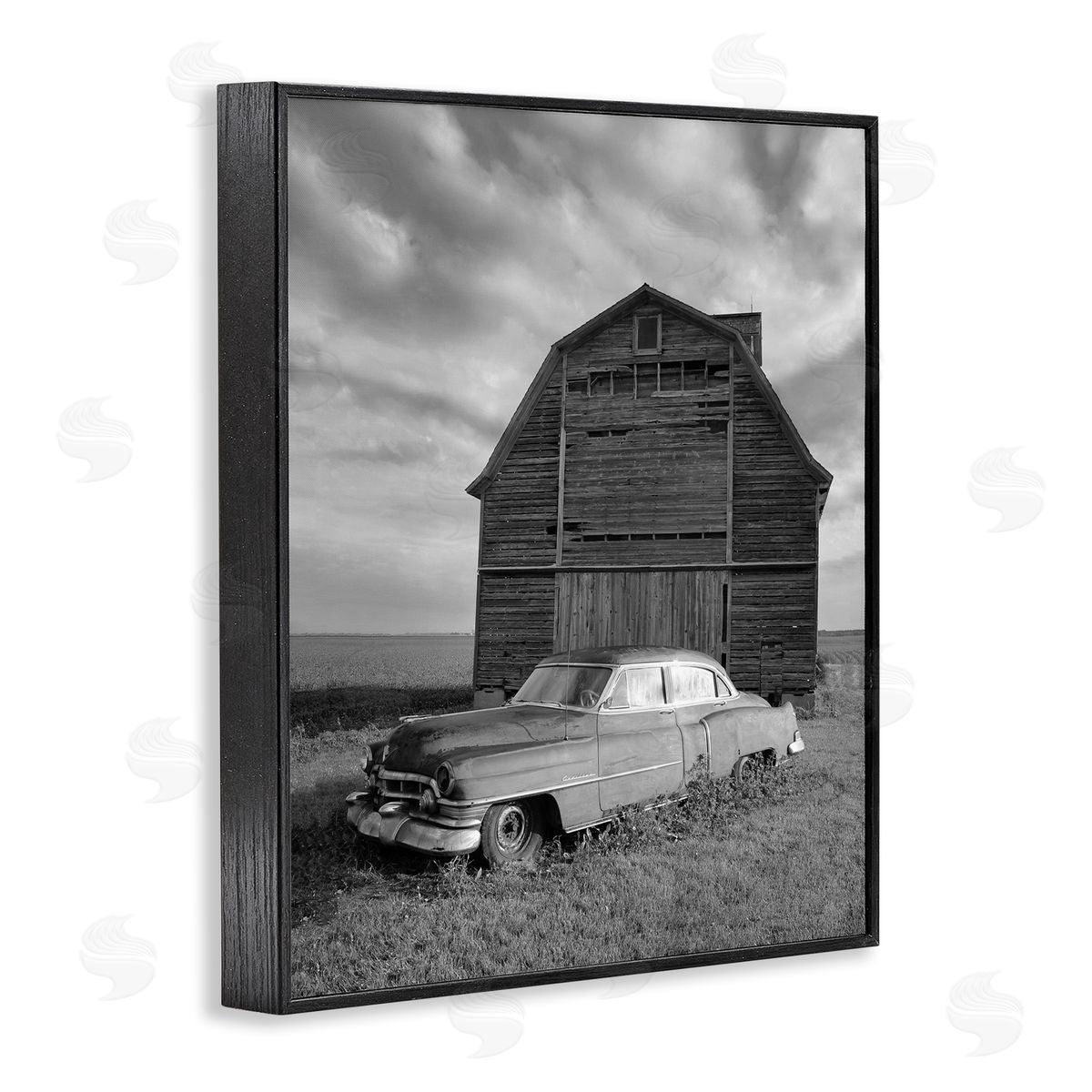 Steve Toole Vintage Car & Barn Black Framed Giclee Wall Artside_