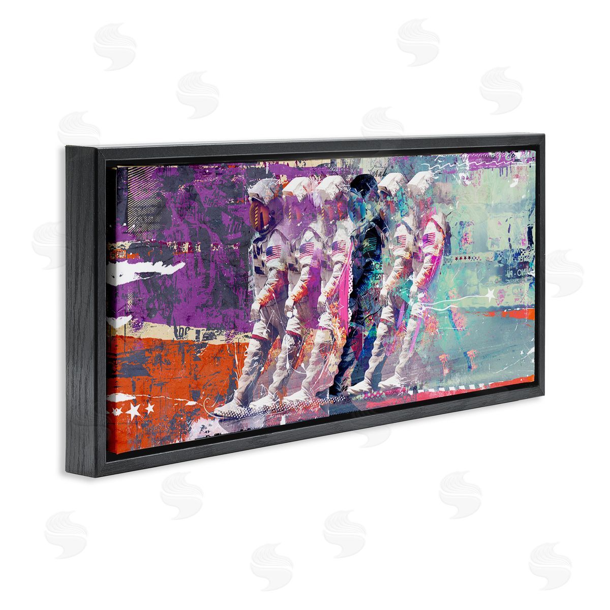 Teis Albers Abstract Astronaut Collage Black Floater Frame Canvas Artside_