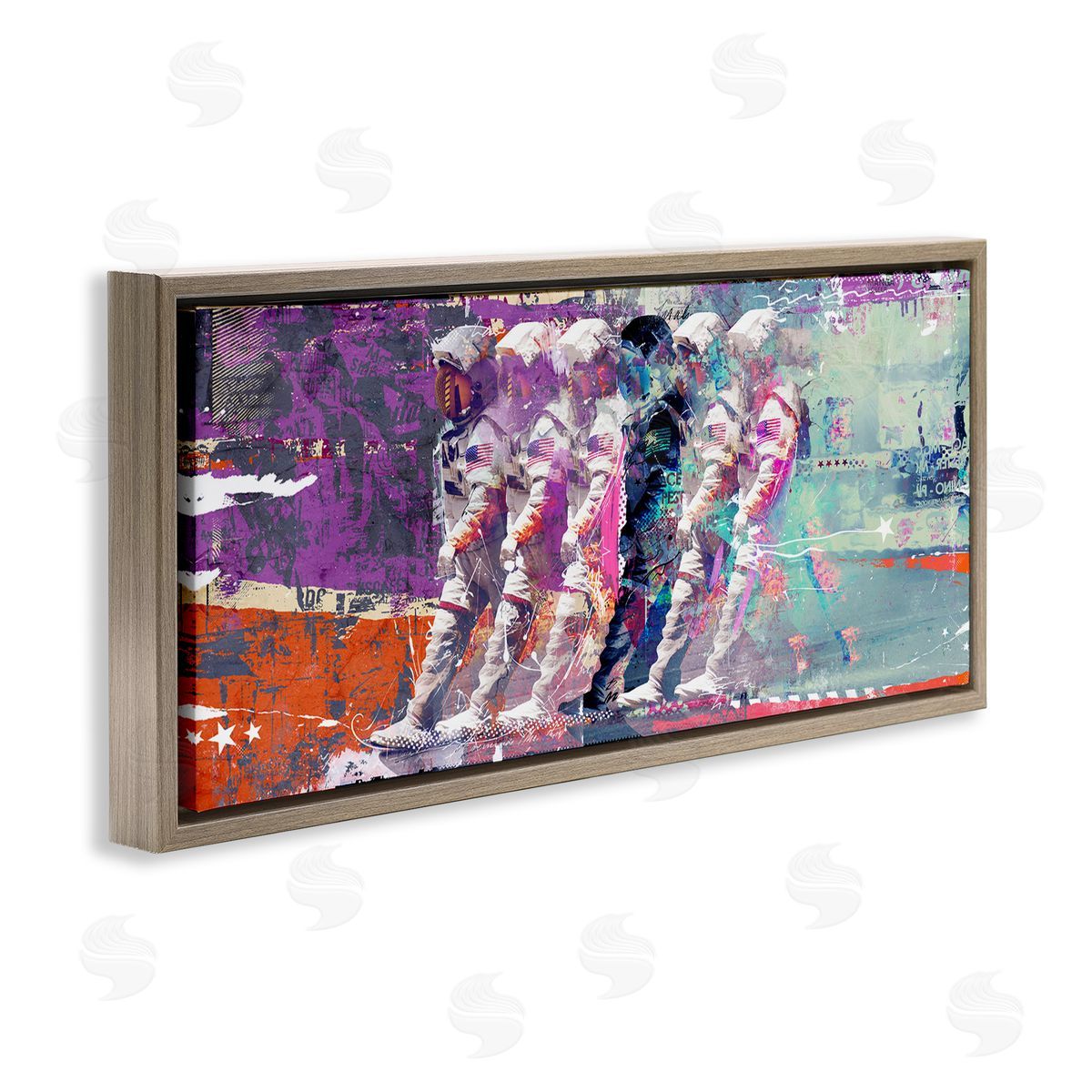 Teis Albers Abstract Astronaut Collage Brown Floater Frame Canvas Artside_