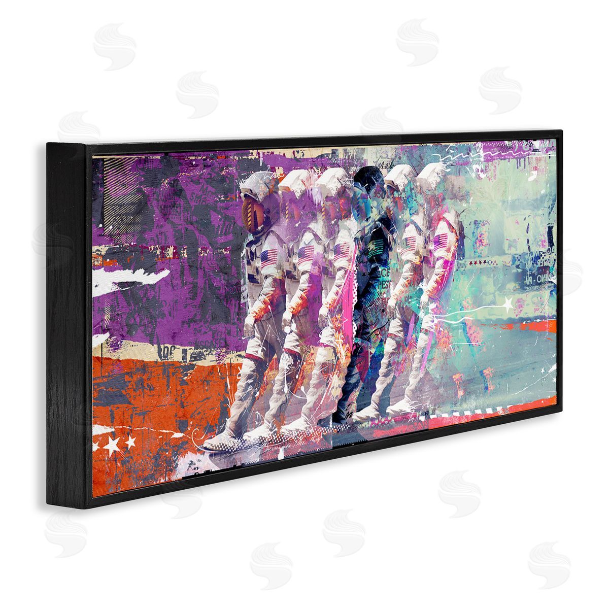 Teis Albers Abstract Astronaut Collage Black Framed Giclee Wall Artside_