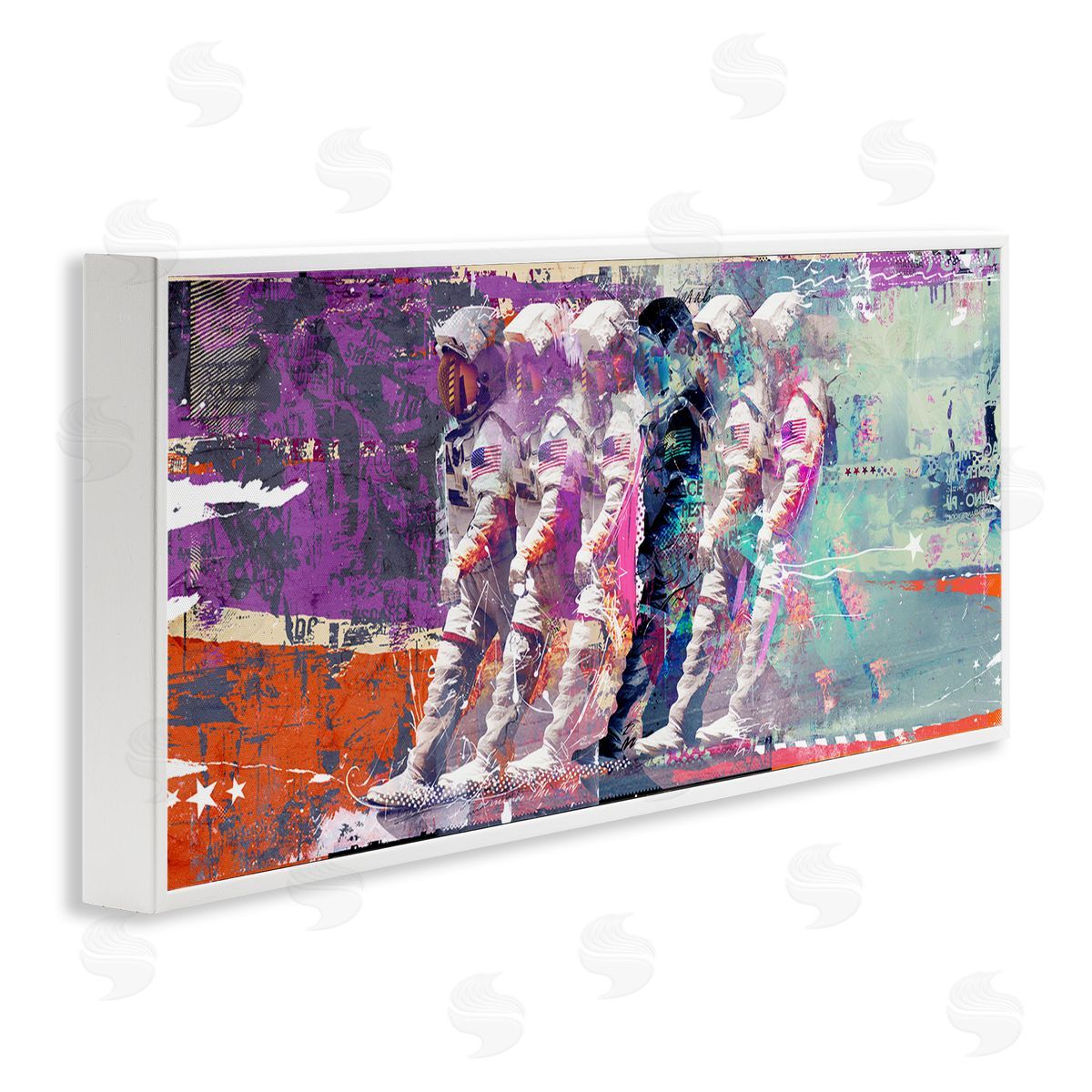 Teis Albers Abstract Astronaut Collage White Framed Giclee Wall Artside_