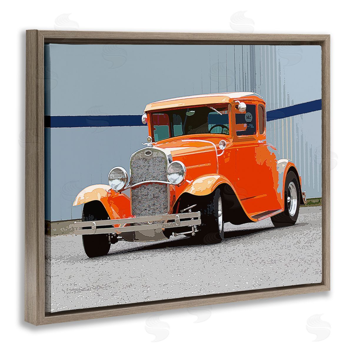 Clive Branson Antique Orange Buggy Brown Floater Frame Canvas Artside_