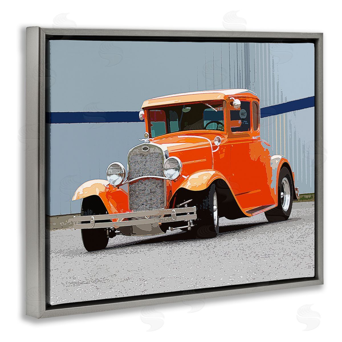 Clive Branson Antique Orange Buggy Gray Floater Frame Canvas Artside_