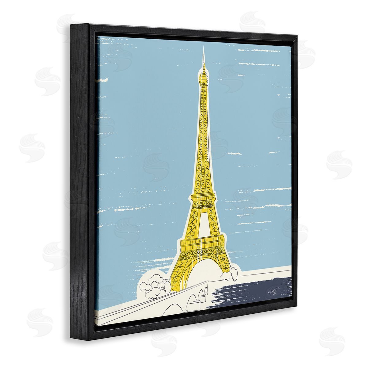 Pragya Kothari Eiffel Tower Architecture Black Floater Frame Canvas Artside_