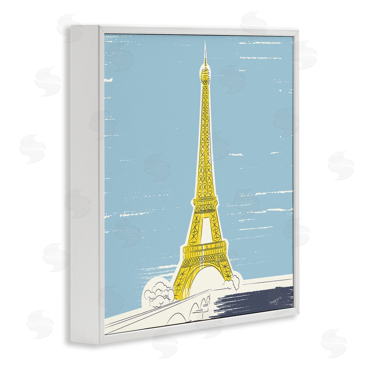 Pragya Kothari Eiffel Tower Architecture White Framed Giclee Wall Artside_