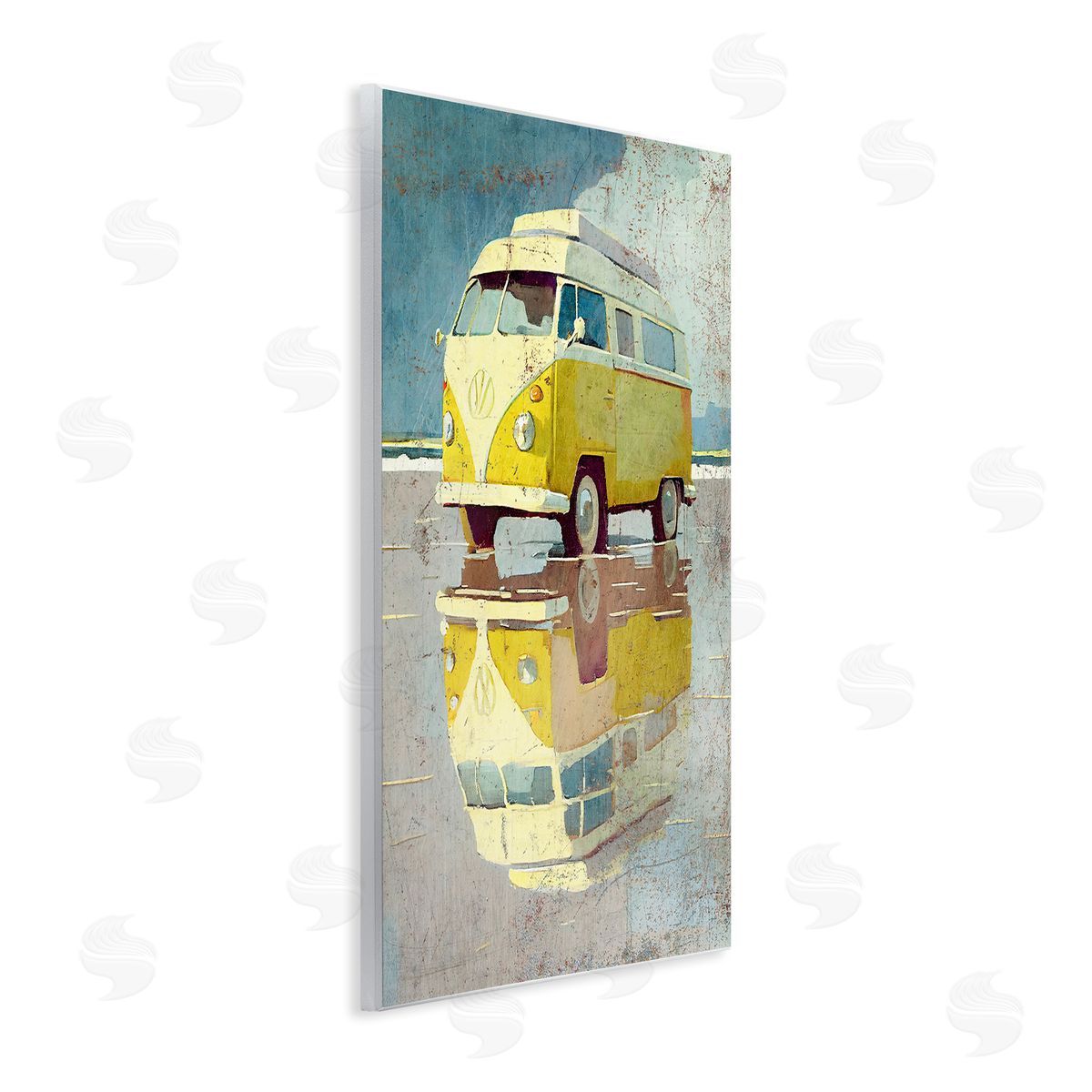 Enrico McGarrigle Yellow Rustic Minibus Wall Plaque Artside_
