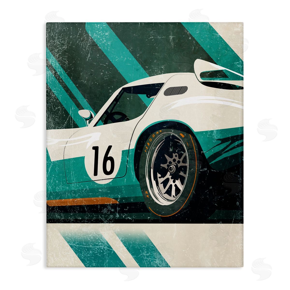 Enrico McGarrigle Classic Green Race Car Canvas Wall Art