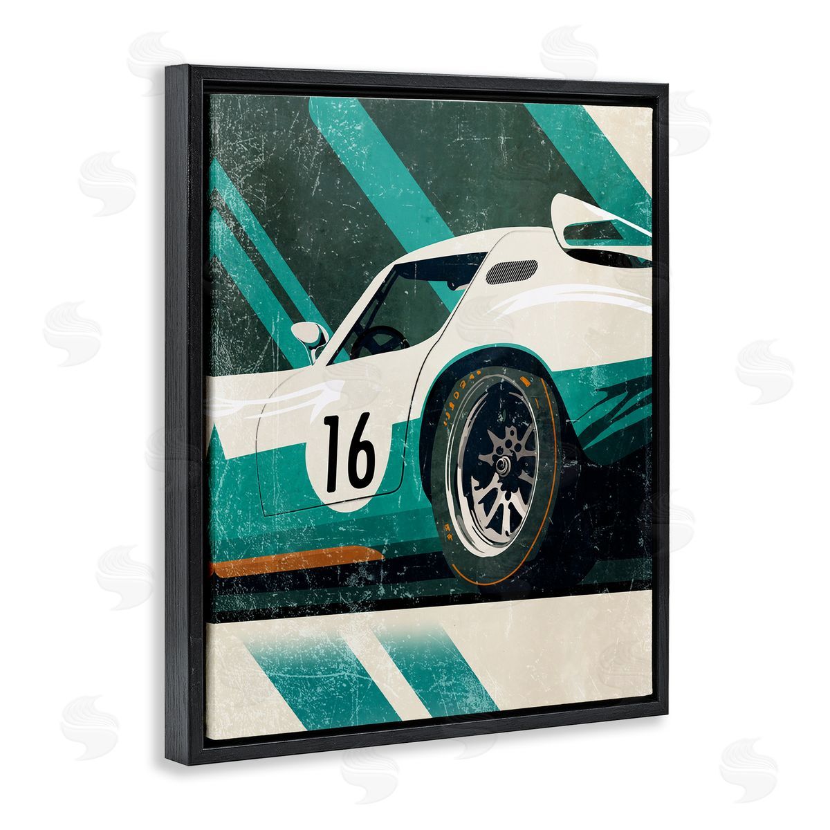 Enrico McGarrigle Classic Green Race Car Black Floater Frame Canvas Artside_