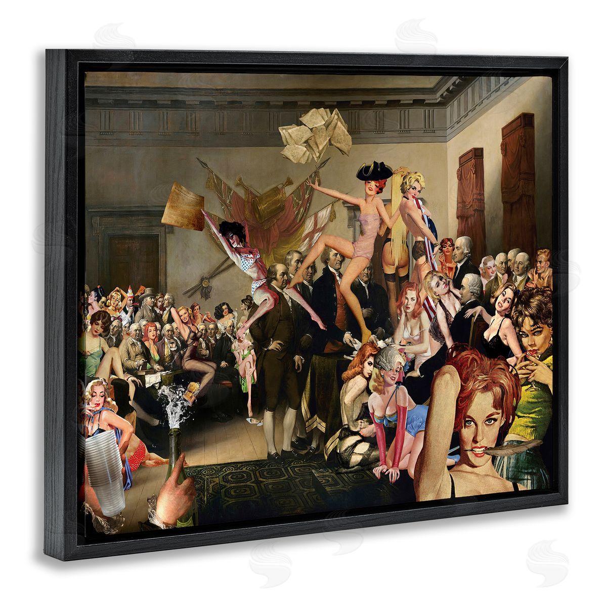 Barry Kite Classic Painting Collage Black Floater Frame Canvas Artside_
