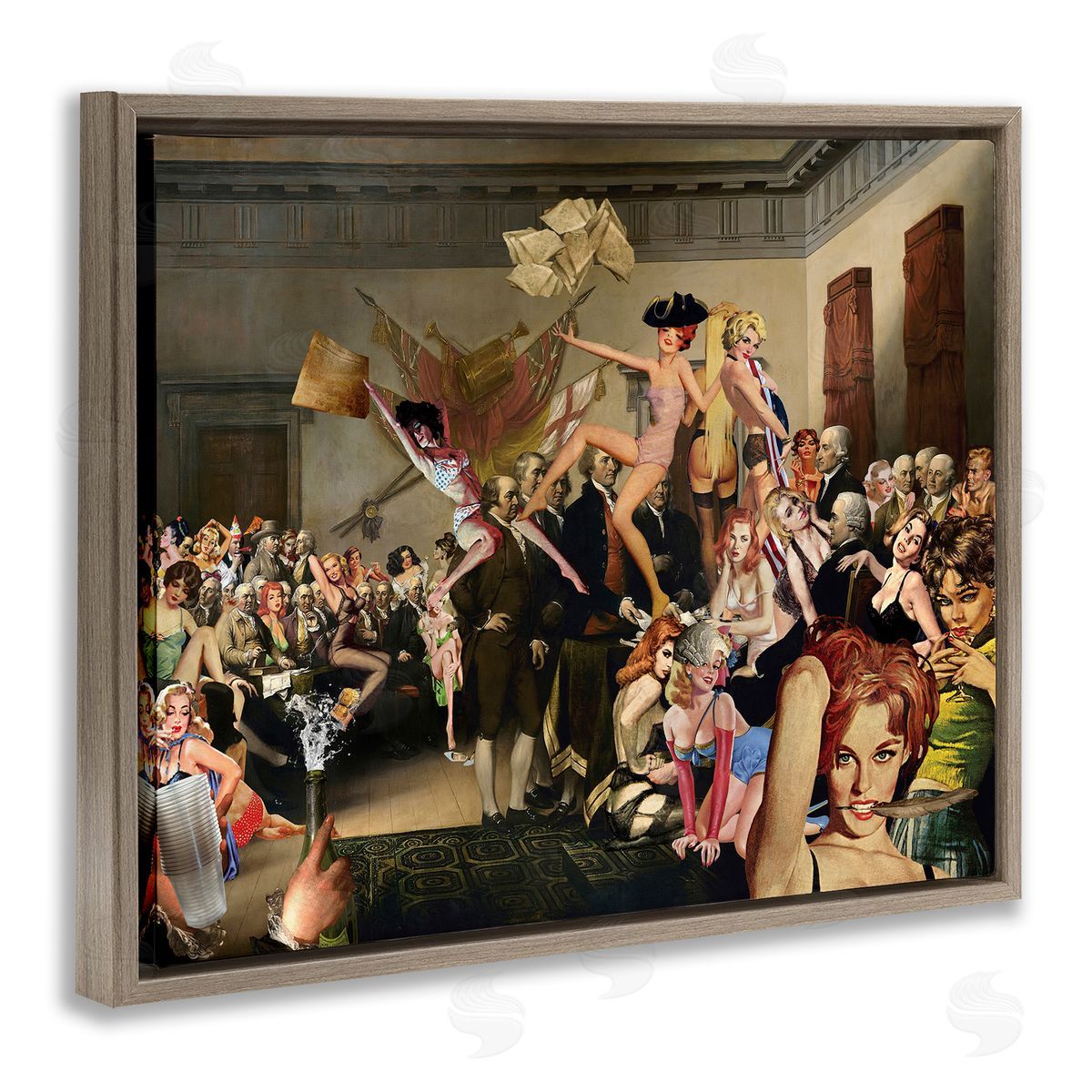 Barry Kite Classic Painting Collage Brown Floater Frame Canvas Artside_
